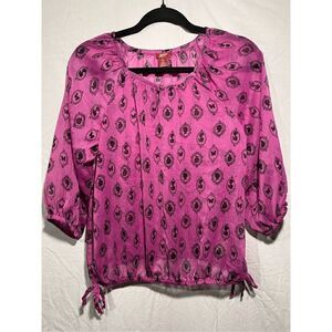 Arizona Jeans Company Junior Girls Sheer Layering Top Size 14/16 Maroon in Color